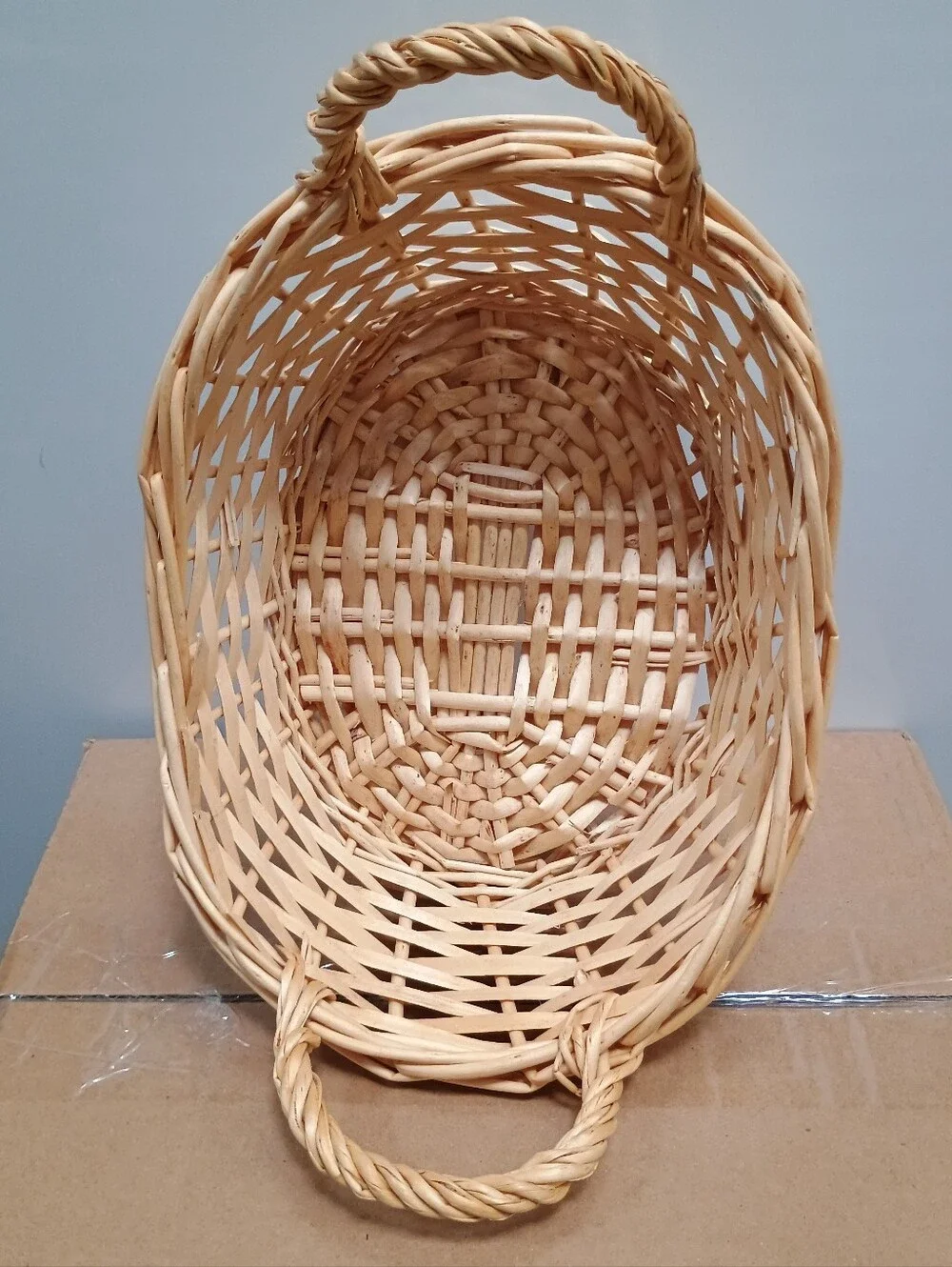 Vintage Oval Rattan Natural Woven Basket with Handles - The Multi-Use Farm House